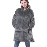 Bluza koc z kapturem oversize - polar sherpa