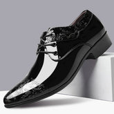 Buty wizytowe sznurowane z tłoczonym wzorem