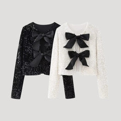 Damski kardigan z cekinami – stylowy wieczorowy design