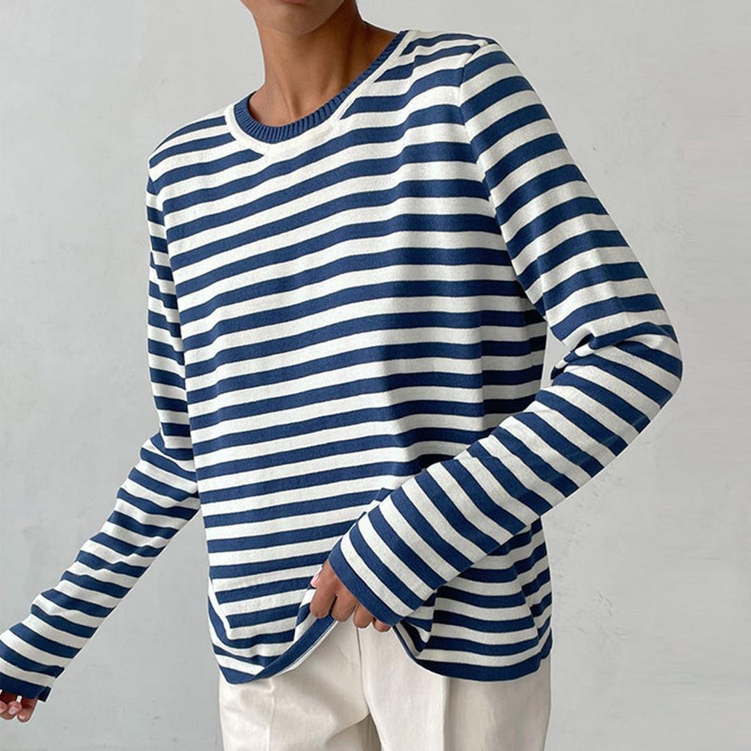 Bawełniana koszulka z długimi rękawami w paski