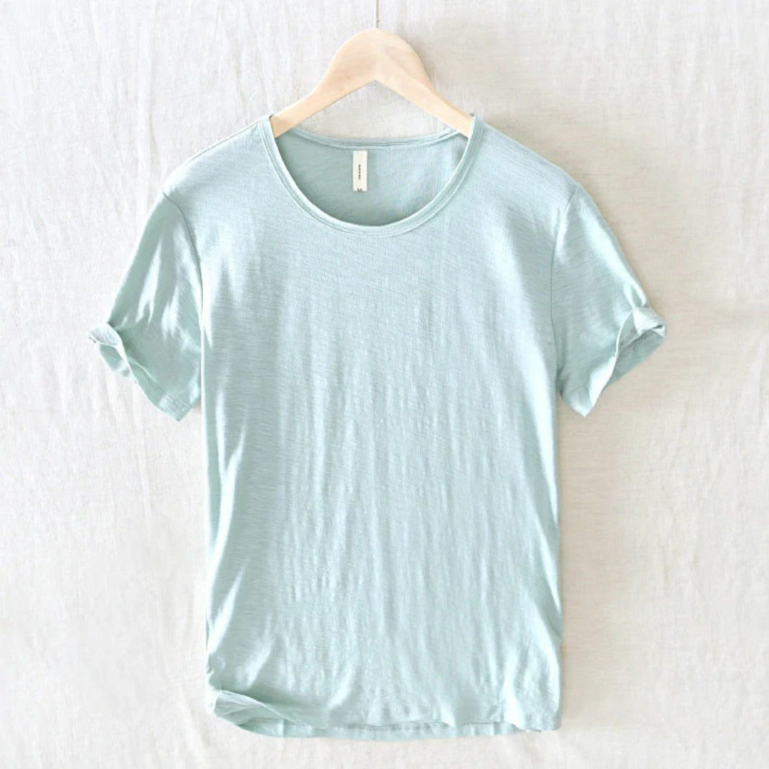 Bawełniany t-shirt z okrągłym dekoltem i krótkimi rękawami