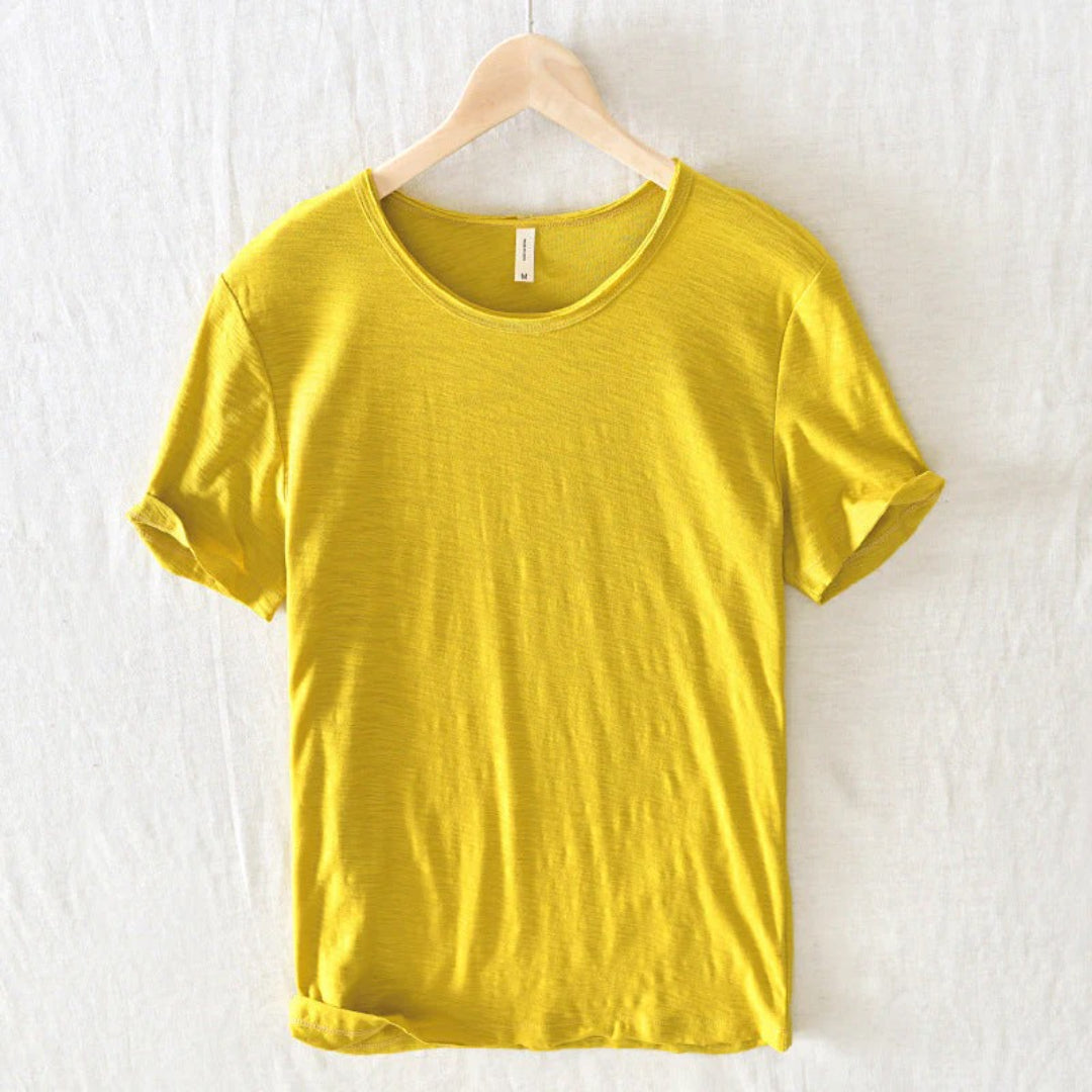 Bawełniany t-shirt z okrągłym dekoltem i krótkimi rękawami