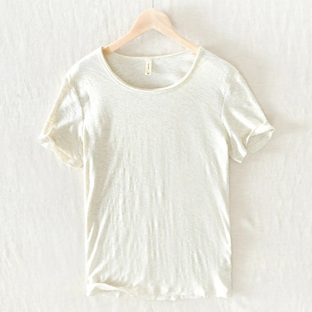 Bawełniany t-shirt z okrągłym dekoltem i krótkimi rękawami