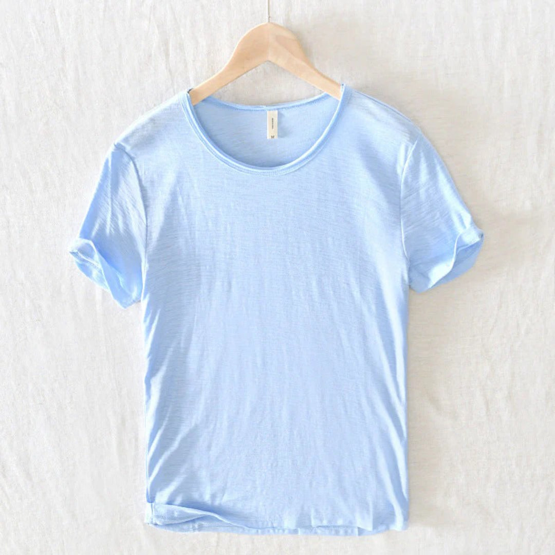 Bawełniany t-shirt z okrągłym dekoltem i krótkimi rękawami