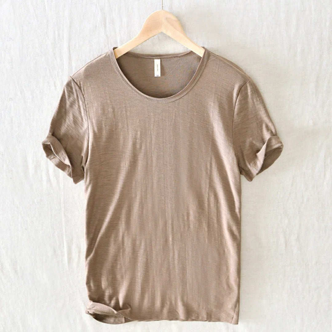 Bawełniany t-shirt z okrągłym dekoltem i krótkimi rękawami