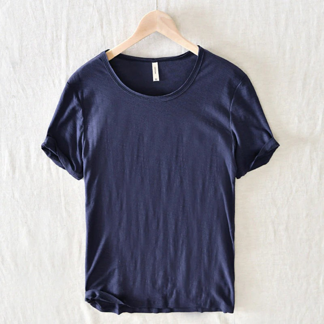 Bawełniany t-shirt z okrągłym dekoltem i krótkimi rękawami