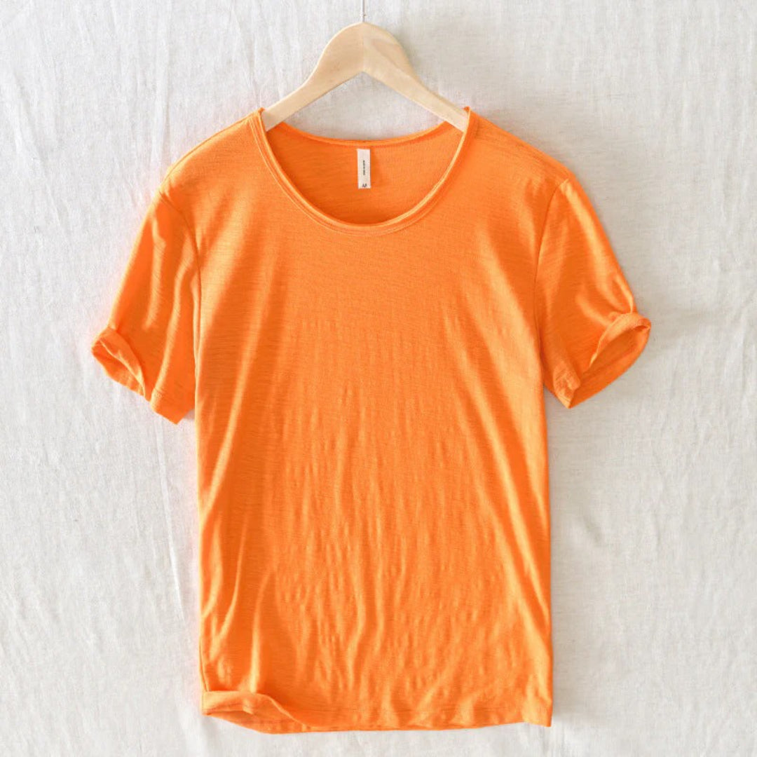 Bawełniany t-shirt z okrągłym dekoltem i krótkimi rękawami