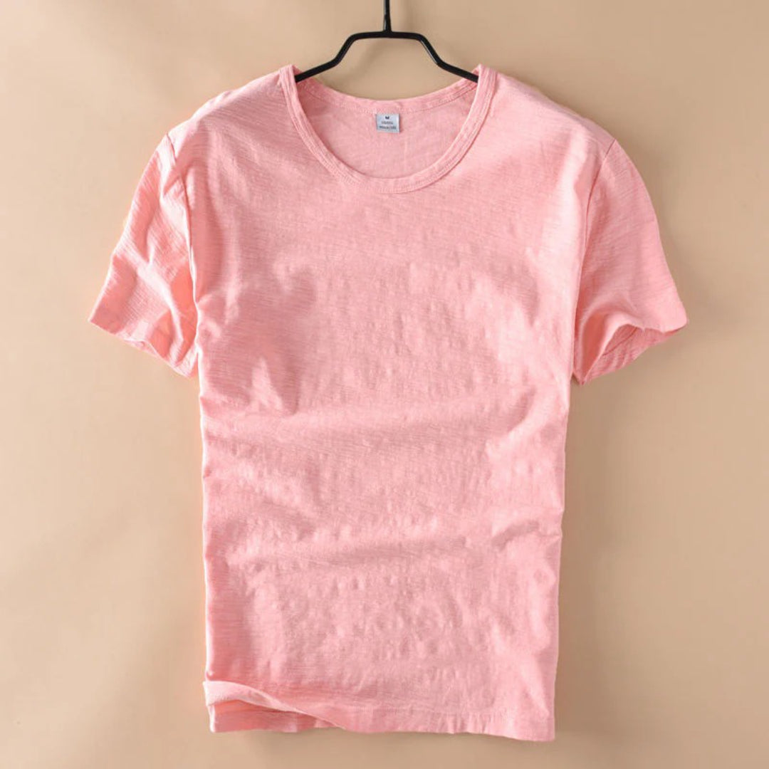 Bawełniany t-shirt z okrągłym dekoltem i krótkimi rękawami