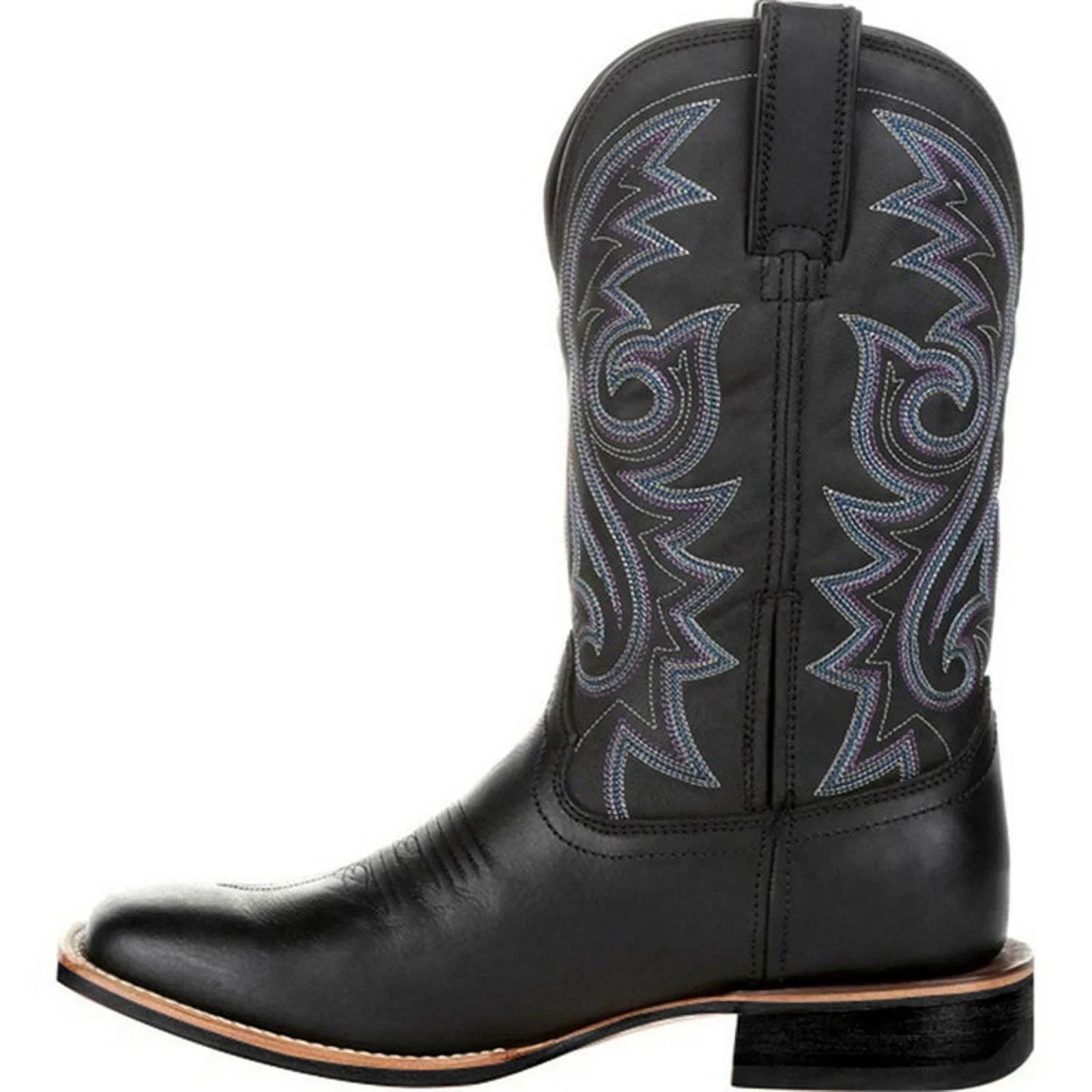 Botki kowbojskie męskie - skóra PU, gumowa podeszwa