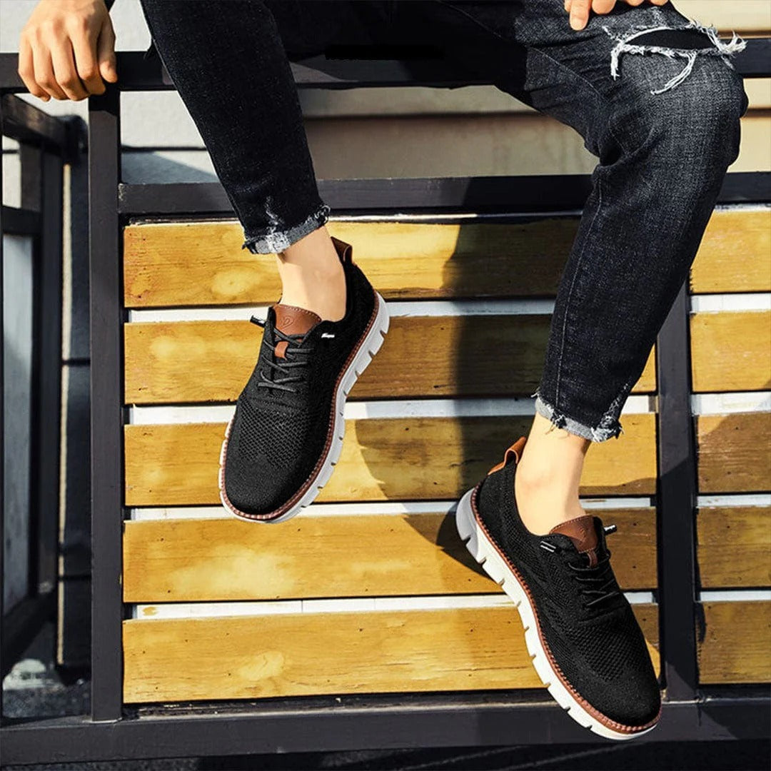 Buty casualowe sznurowane z teksturowaną podeszwą