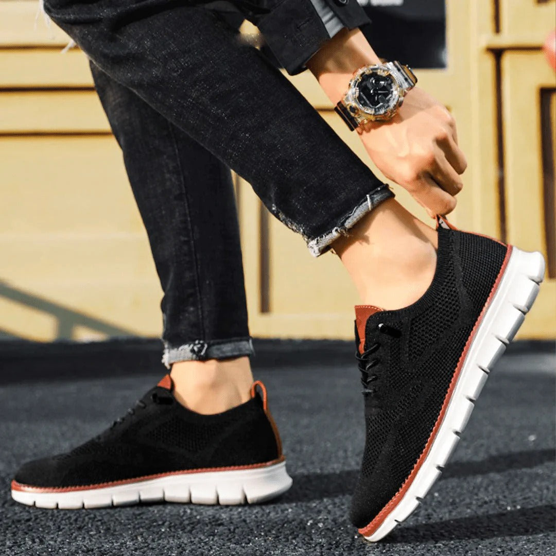 Buty casualowe sznurowane z teksturowaną podeszwą