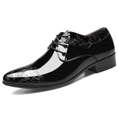 Buty wizytowe sznurowane z tłoczonym wzorem