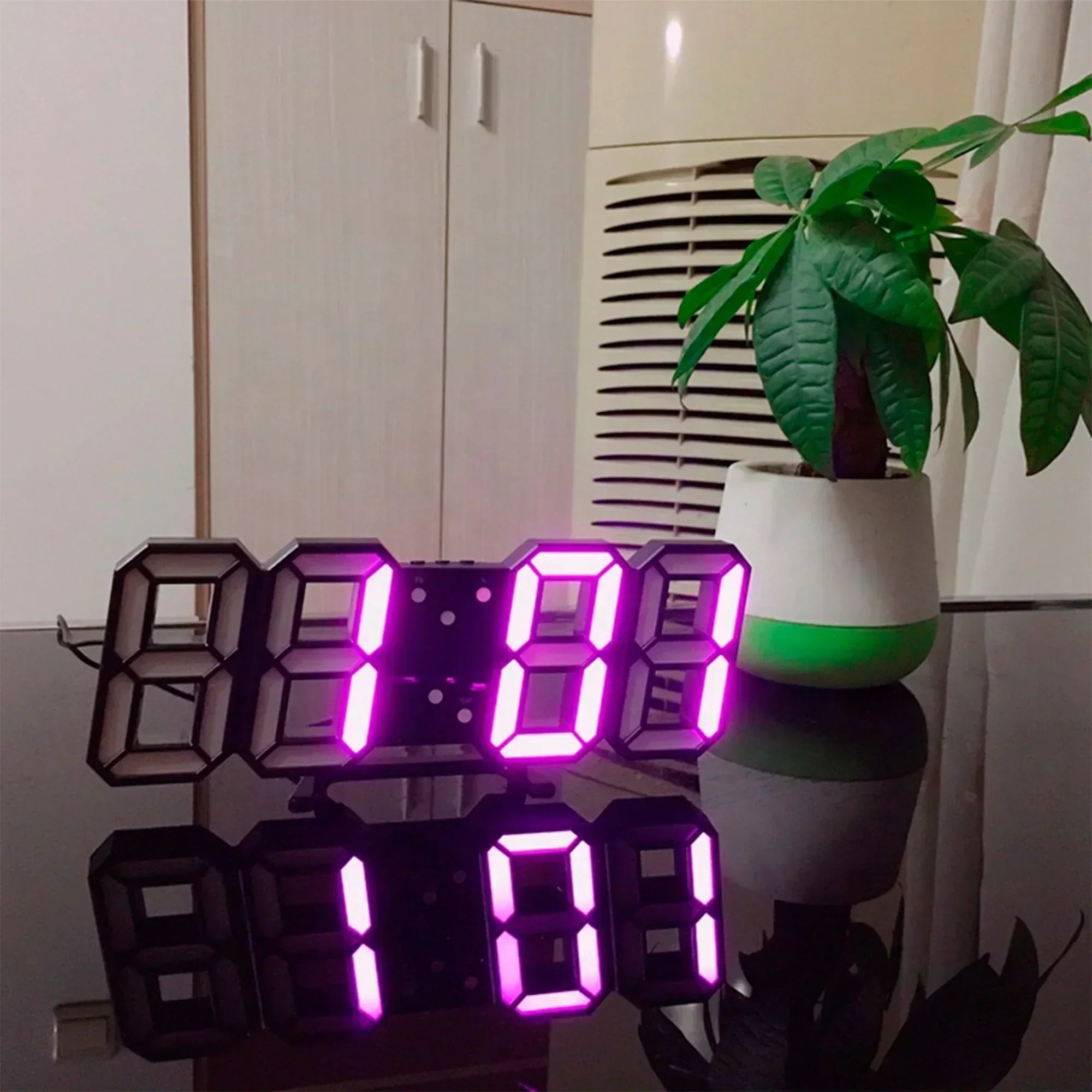Cyfrowy zegar ścienny 3D LED | nowoczesny design, funkcja przyciemniania