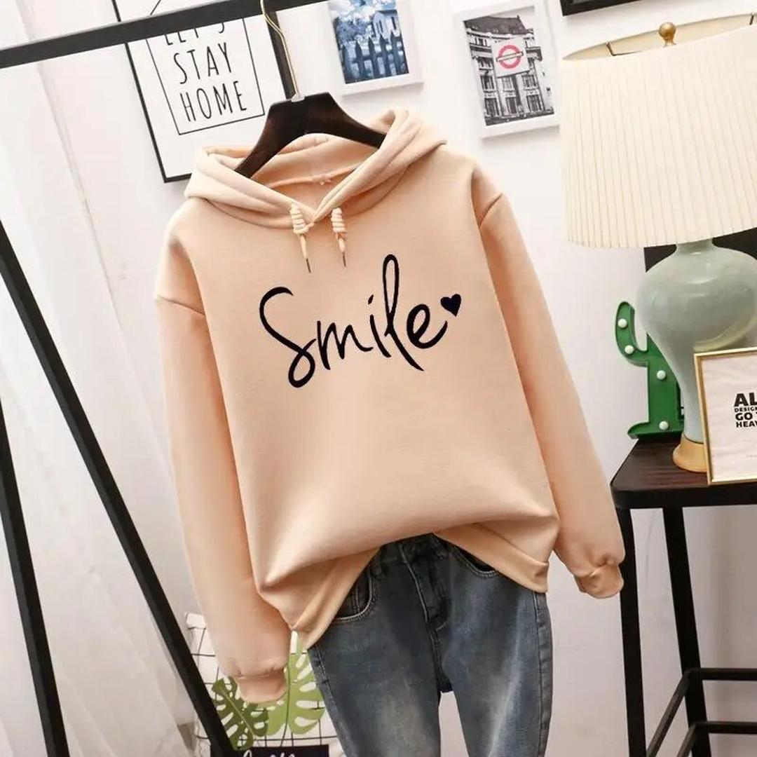 Damska bluza z kapturem z napisem Smile