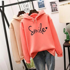 Damska bluza z kapturem z napisem Smile