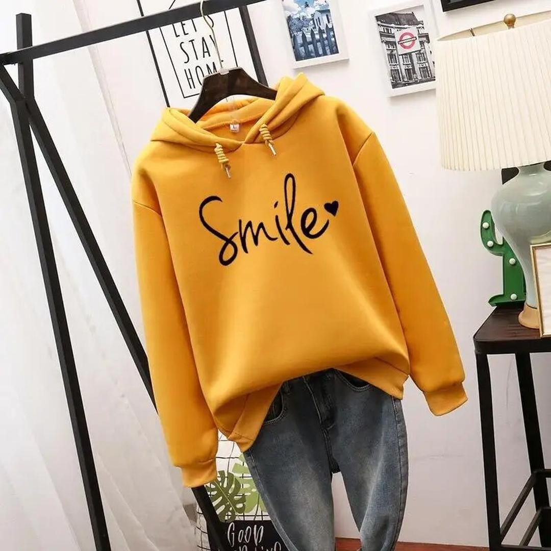 Damska bluza z kapturem z napisem Smile