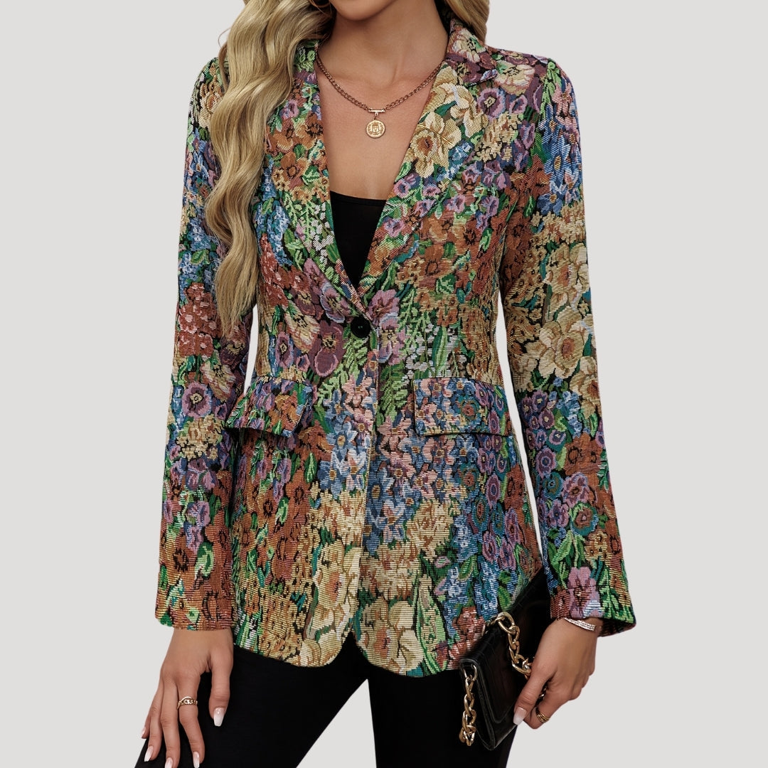 Damska marynarka w kwiaty – styl vintage