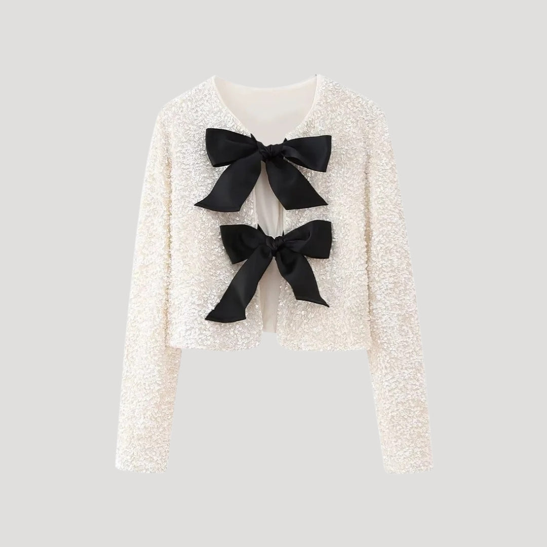 Damski kardigan z cekinami – stylowy wieczorowy design