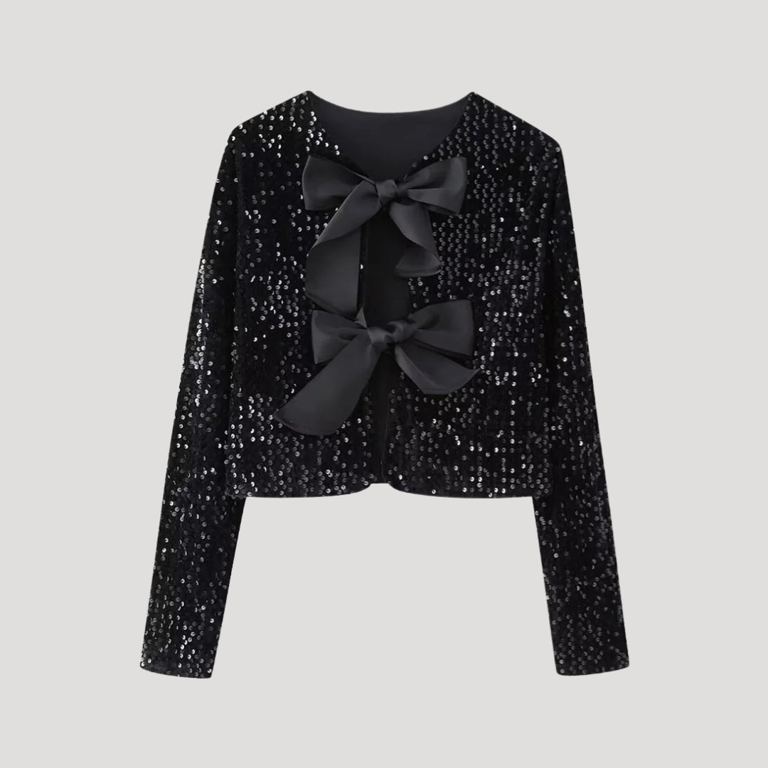 Damski kardigan z cekinami – stylowy wieczorowy design