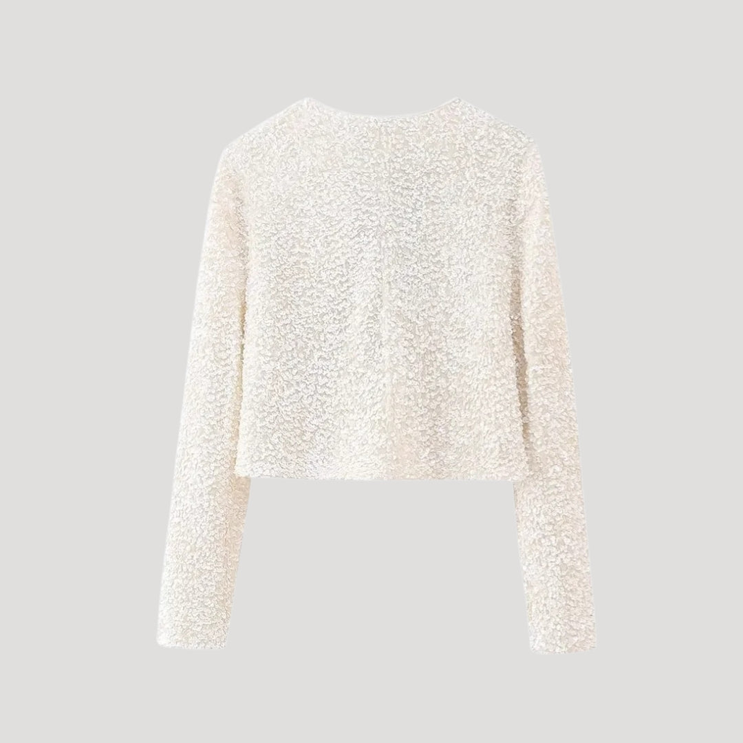 Damski kardigan z cekinami – stylowy wieczorowy design