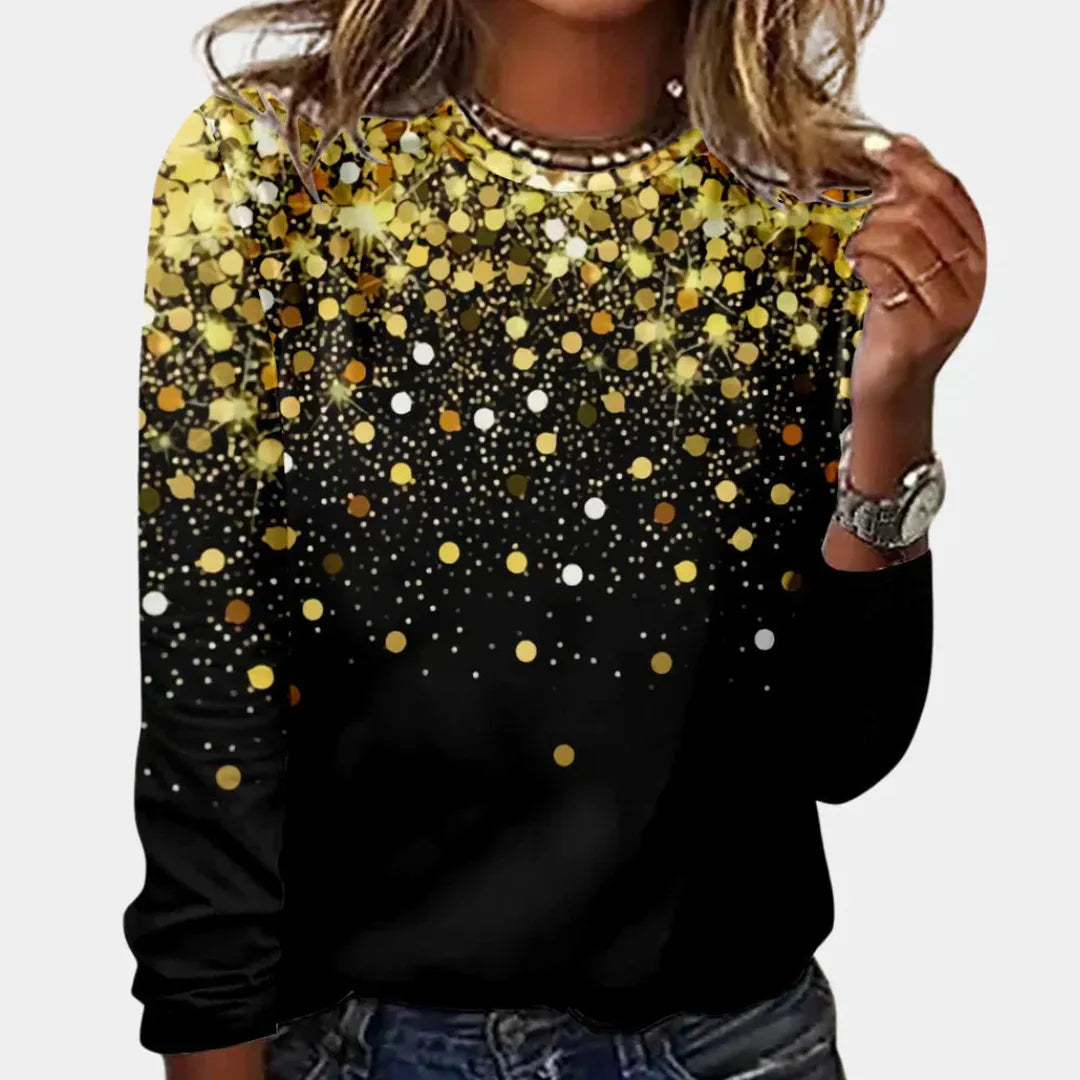 Damski sweter z efektem glamour – stylowy zimowy design