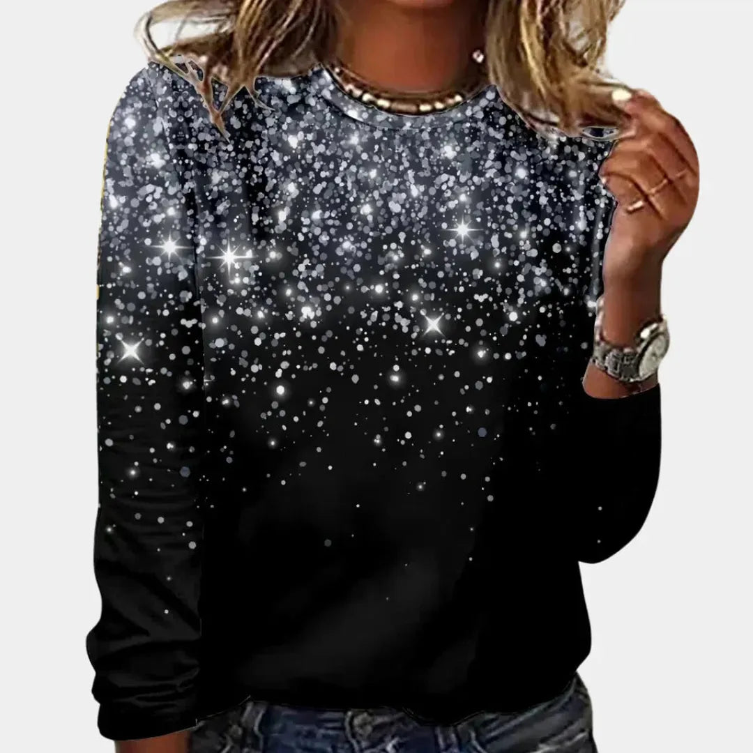 Damski sweter z efektem glamour – stylowy zimowy design