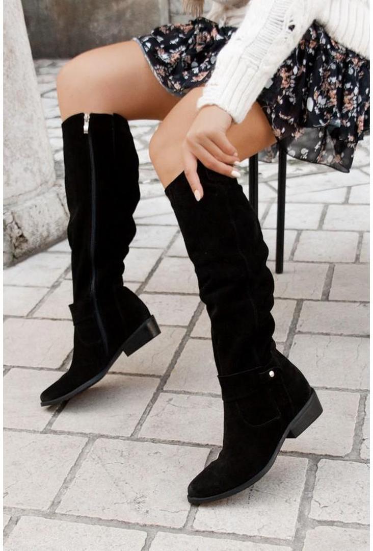Damskie zamszowe zimowe botki