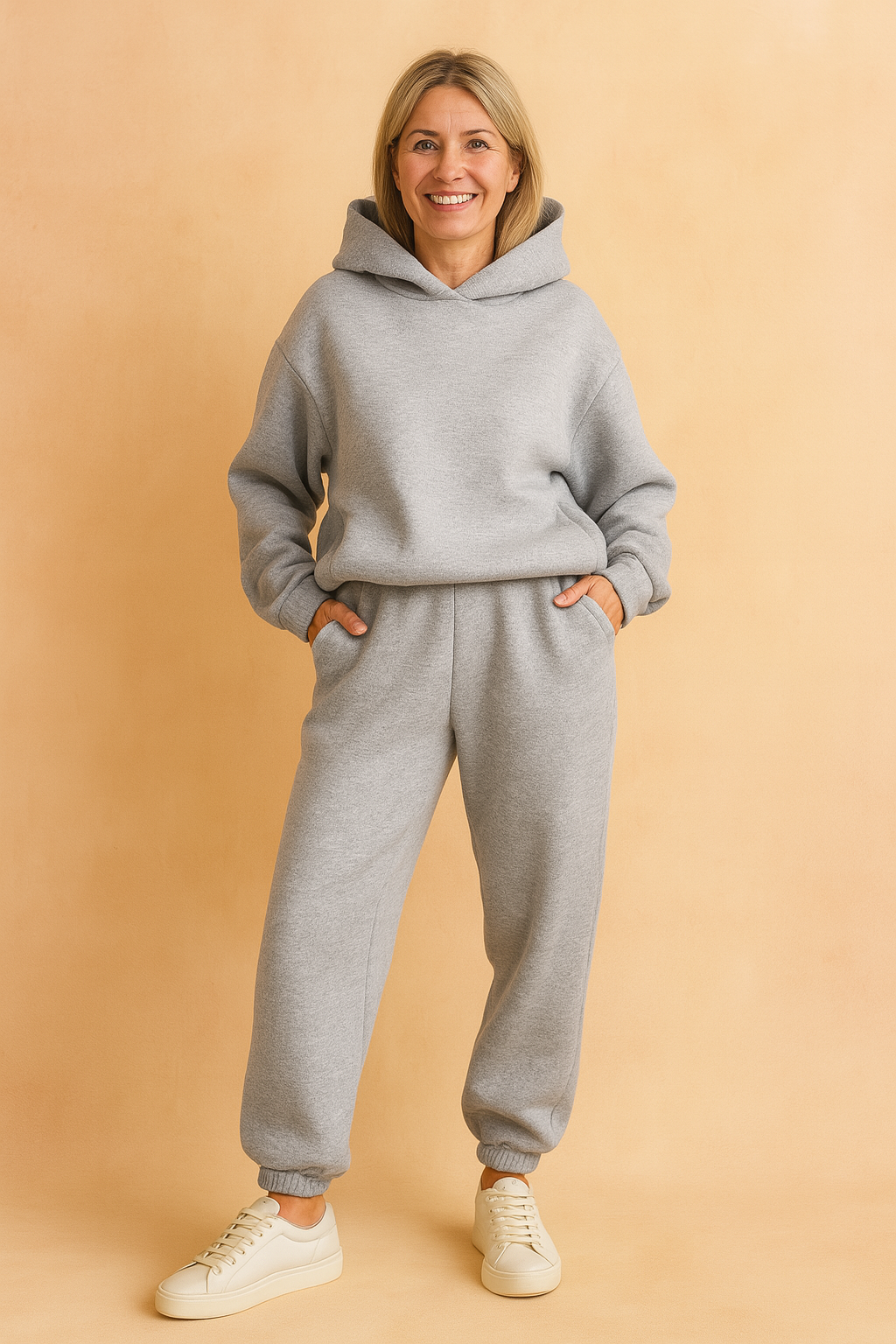 Dres damski dwuczęściowy z kapturem - bluza oversize i spodnie