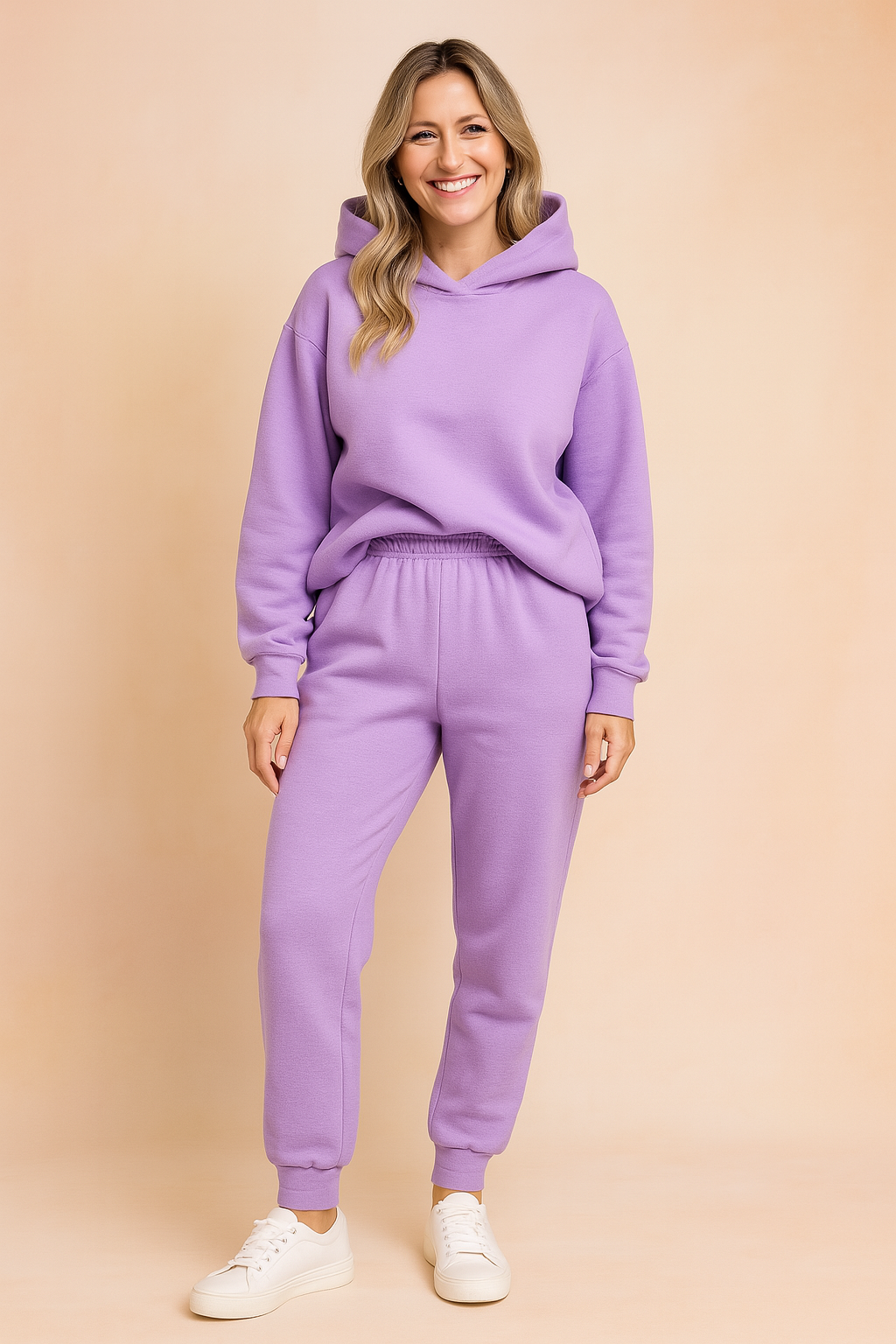 Dres damski dwuczęściowy z kapturem - bluza oversize i spodnie