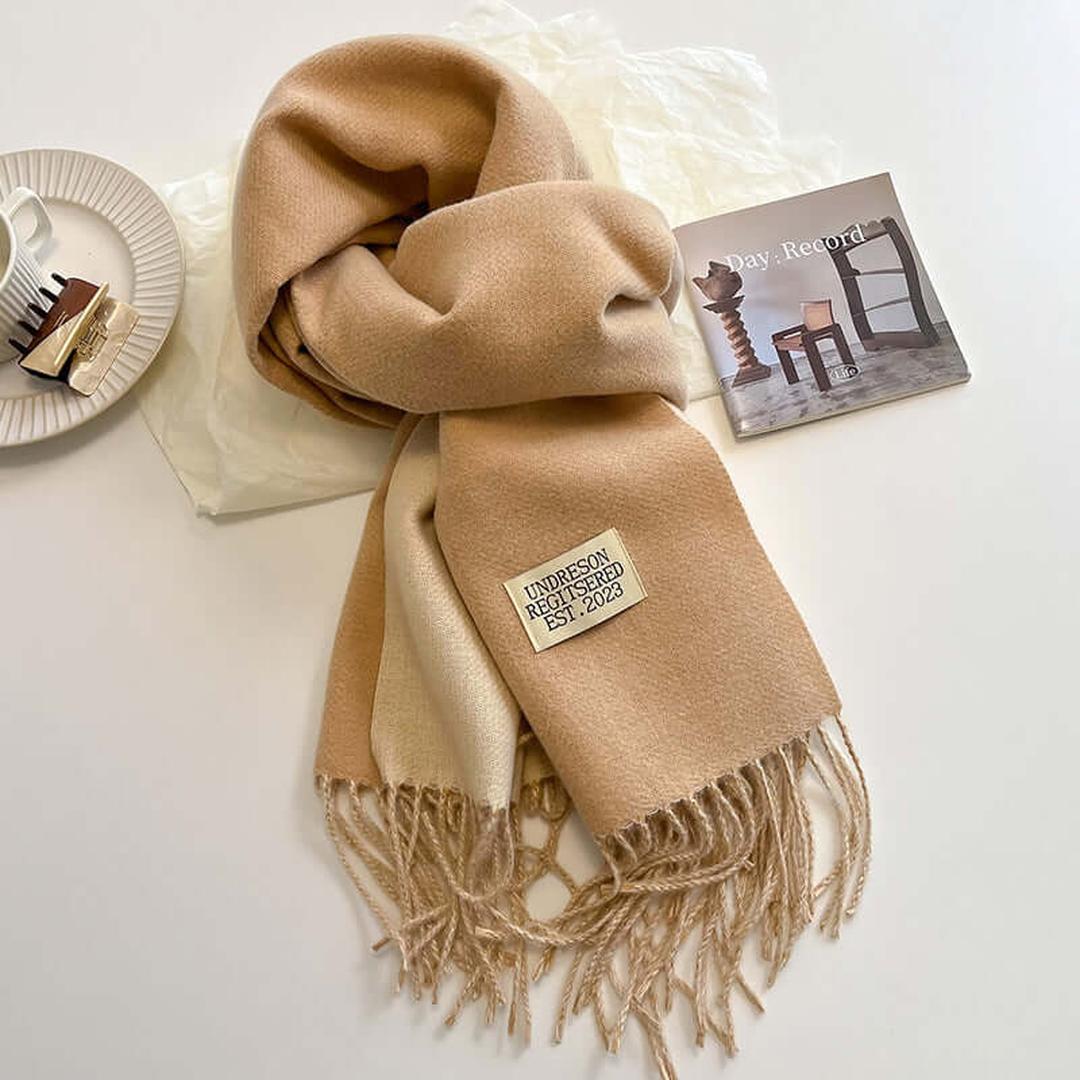 Dwustronny dzianinowy szalik