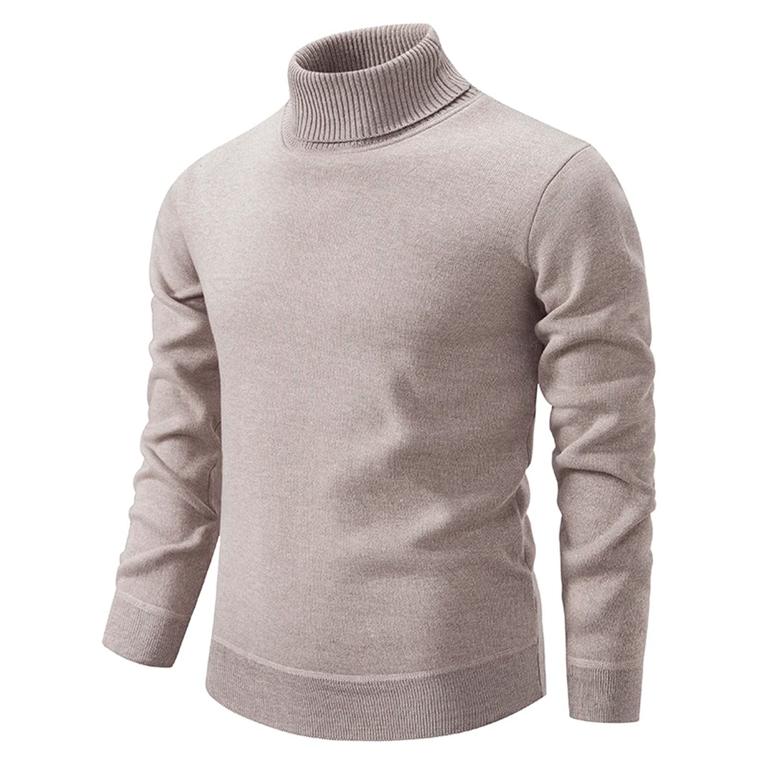 Dzianinowy sweter z golfem i długim rękawem