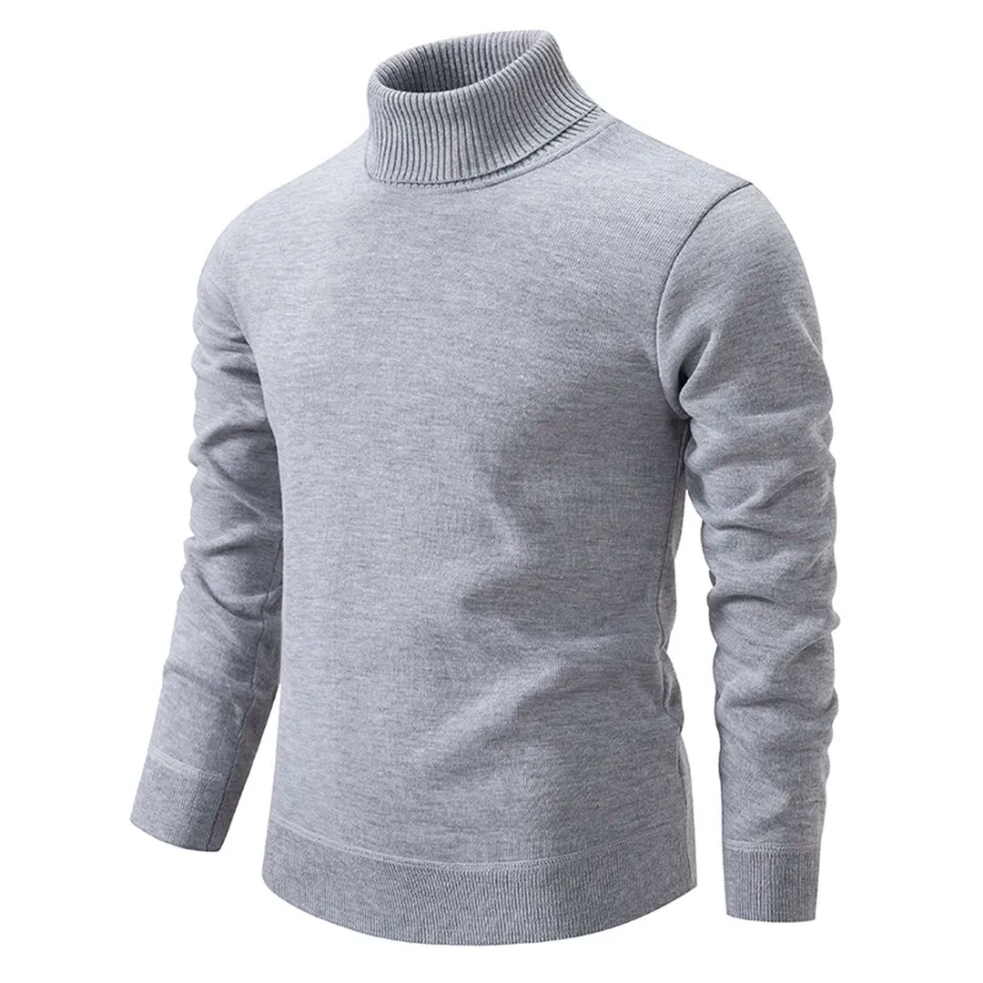 Dzianinowy sweter z golfem i długim rękawem