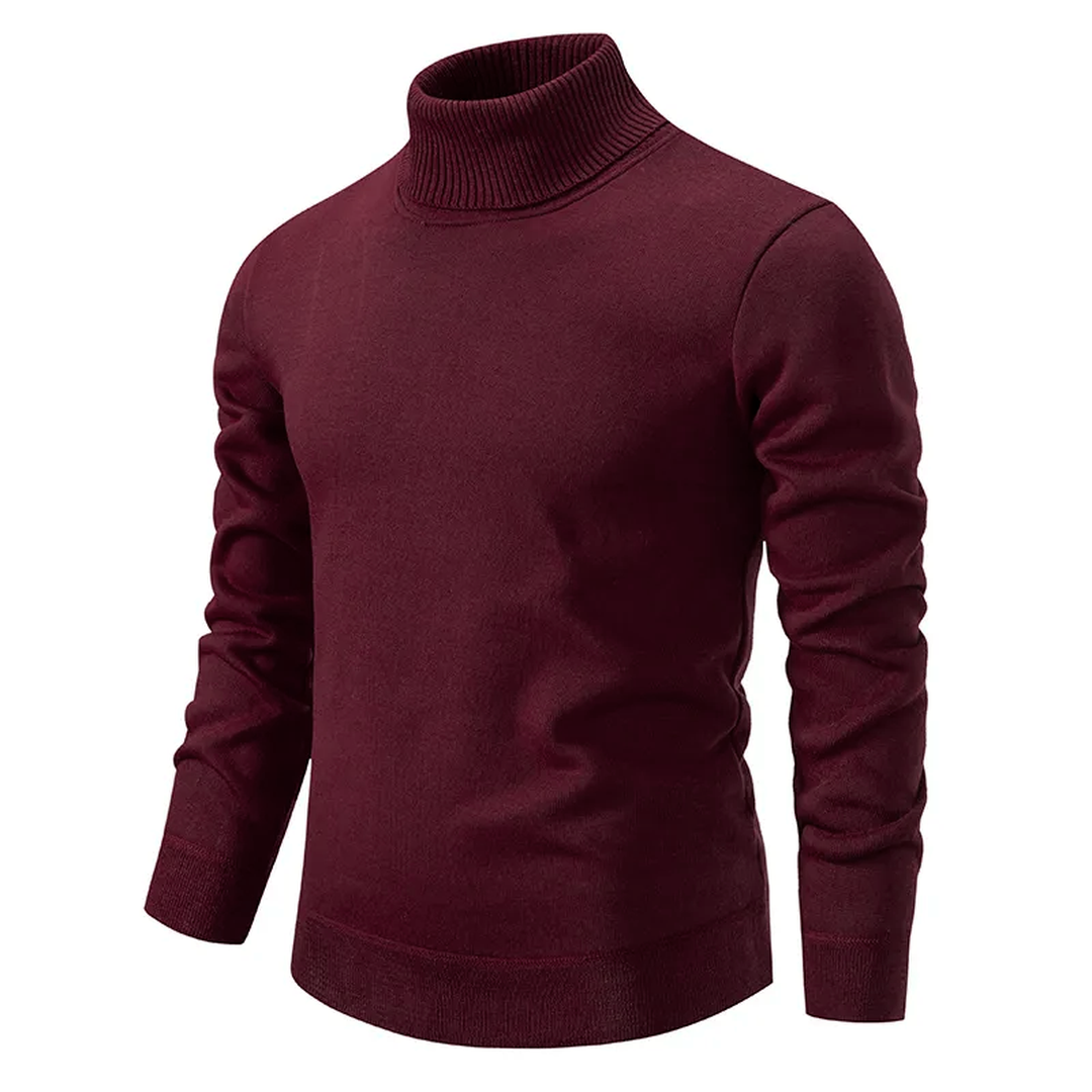 Dzianinowy sweter z golfem i długim rękawem