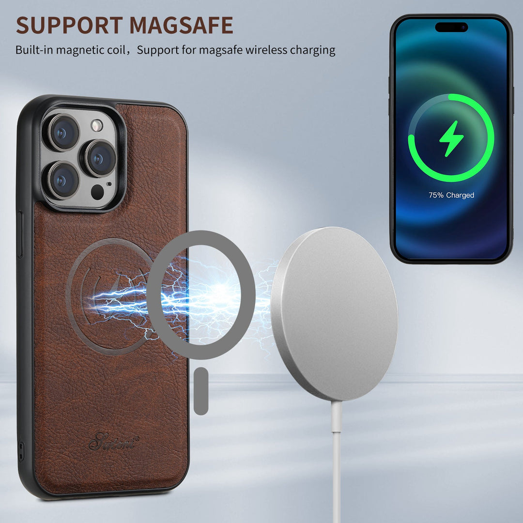 Etui na telefon skórzane z kieszonką