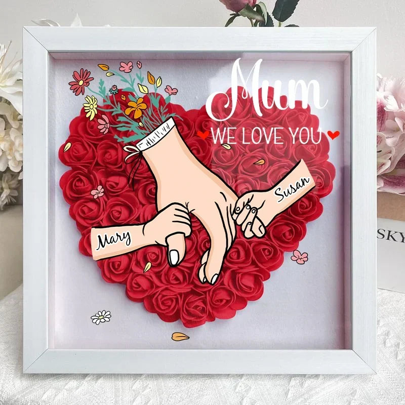 FloraFrame – kwiatowa ramka z imionami | prezent dla mamy