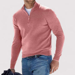 Kaszmirowy dzianinowy sweter z zamkiem