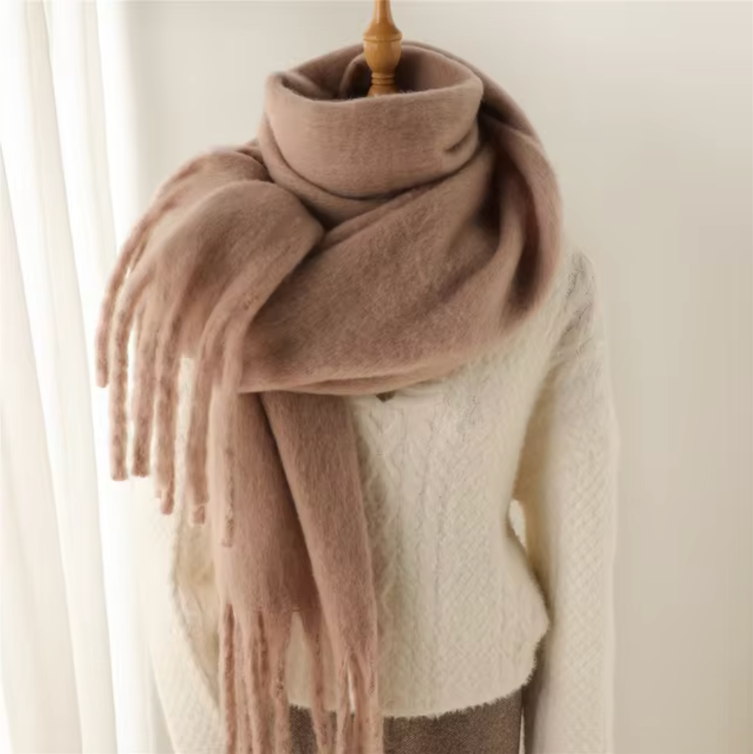 Kaszmirowy szal pashmina z frędzlami