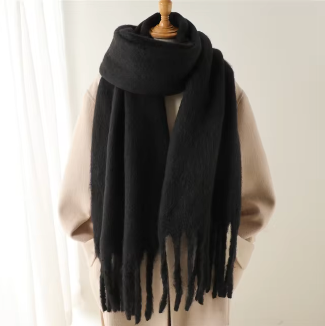 Kaszmirowy szal pashmina z frędzlami
