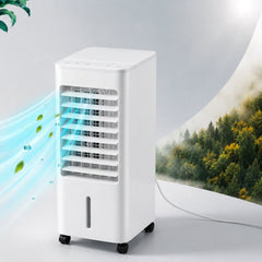 Klimator przenośny 3 w 1 – chłodzenie, wentylacja i nawilżanie powietrza | cichy, timer 24h, na kółkach