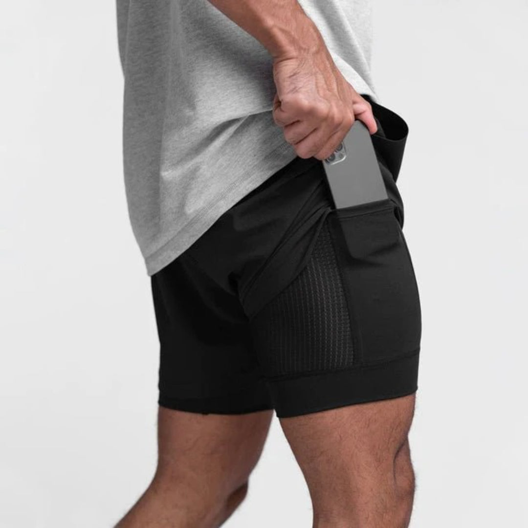 Kompresyjne szorty fitness z kieszenią