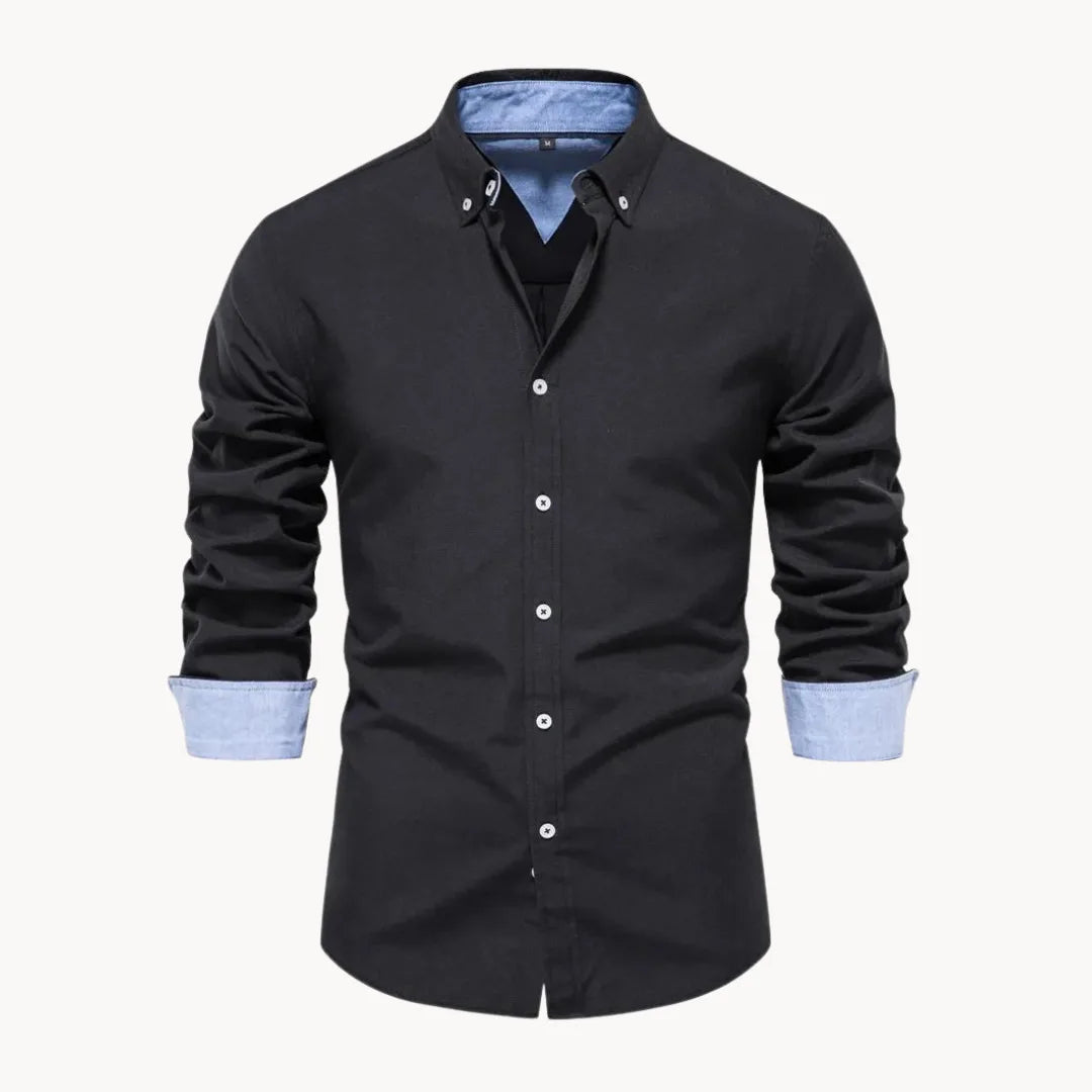 Koszula męska button-down - długi rękaw, regularny krój