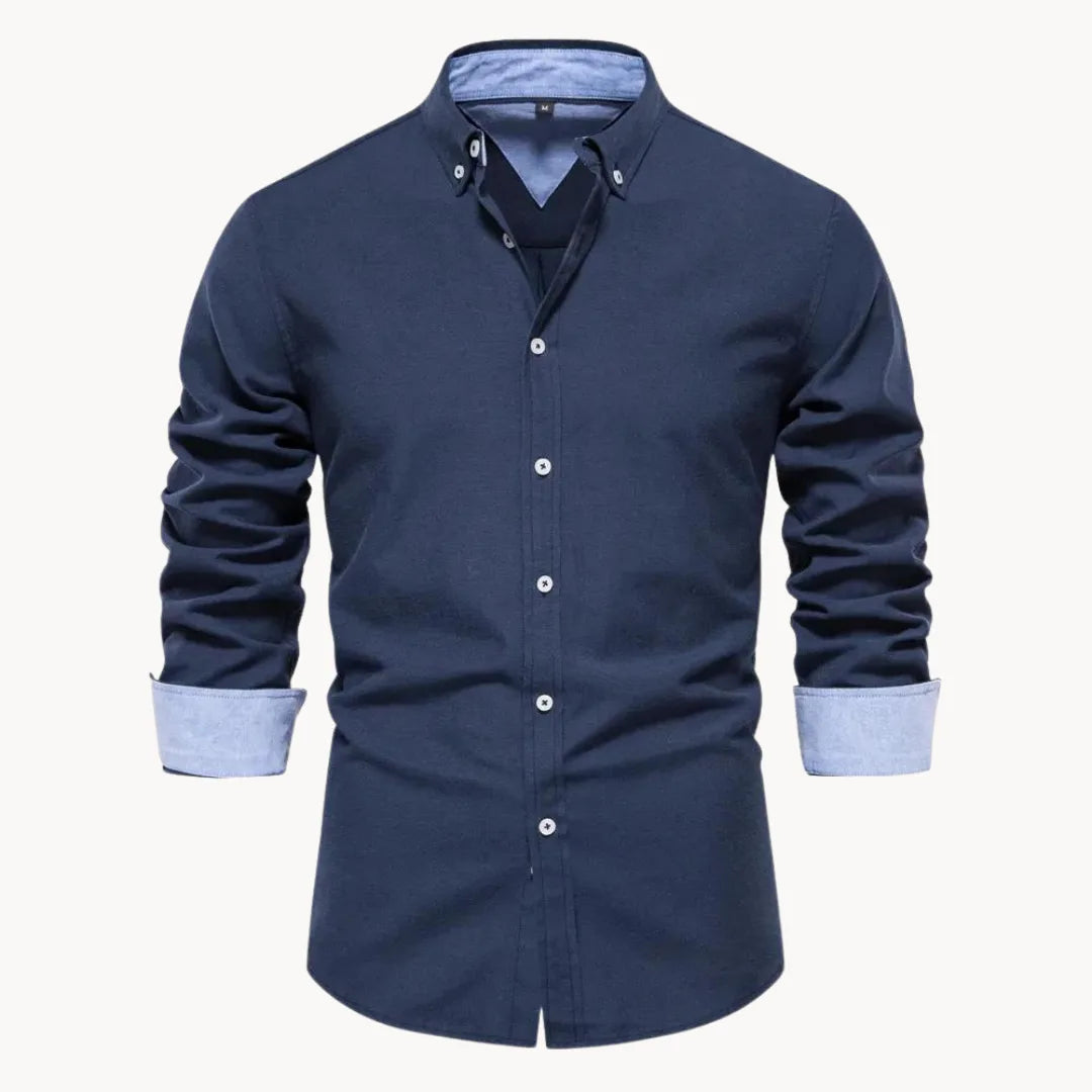 Koszula męska button-down - długi rękaw, regularny krój